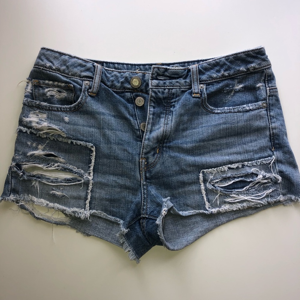 High rise boyfriend distressed shorts - Picture 1 of 2